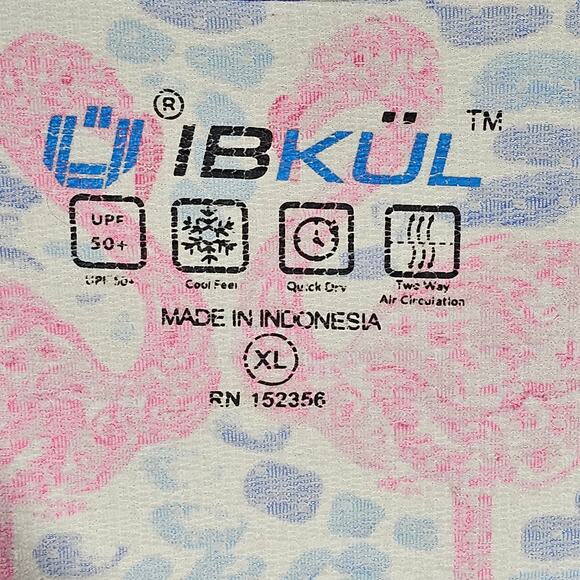 IBKUL Long Sleeve 1/4 Zip Mock Neck Flamingo Print Top Golf Pickleball Size XL - Picture 4 of 10